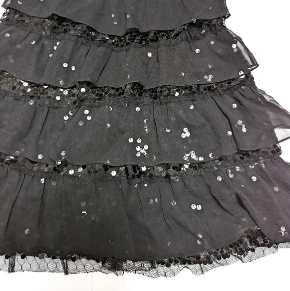 BCBG MAXAZRIA AVA Tier Black Sequin Dress Size 2 - Picture 4 of 10